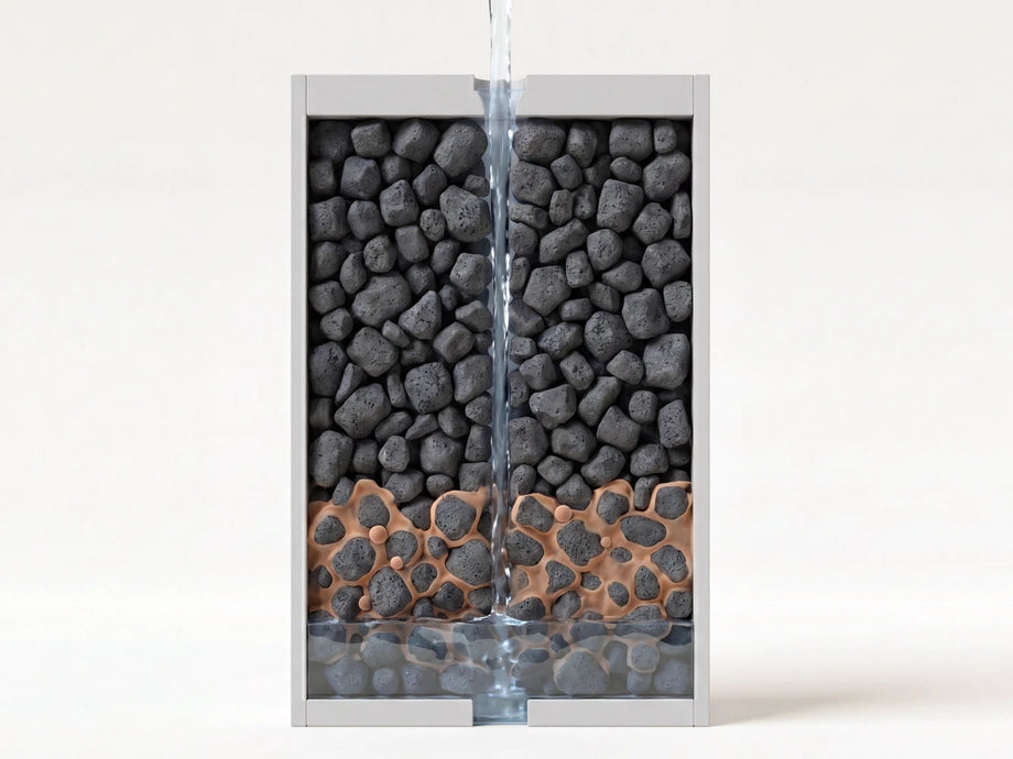 Formation de biofilm dans un lit de charbon épuisé